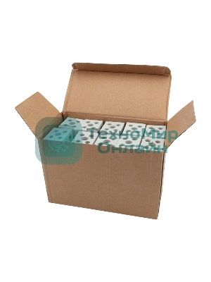 Клемма керамическая винтовая Rexant 16 мм² 2 пары контактов с крепежным отверстием (50 шт./уп.)