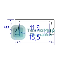 Алюминиевый профиль Ambrella light GP1700BK черный 2000*15.5*6
