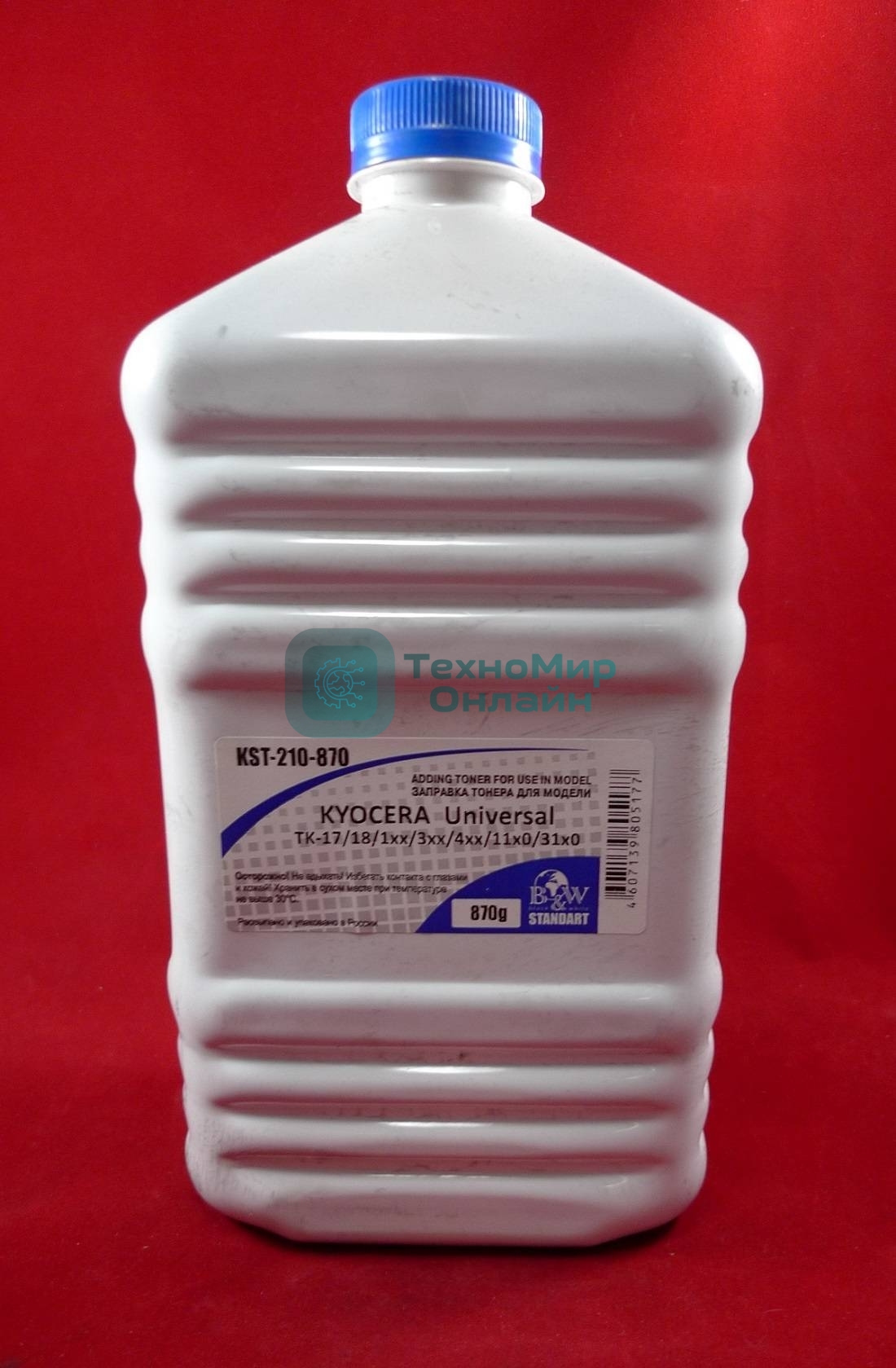 Тонер Kyocera TK-410/420/435/475, KM-1620/1650/2020/2035/2050/2550/TASKalfa 180/181/220 (фл. 870г) B&W Standart фас России