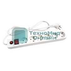 Удлинитель с сетевым фильтром 6х3 м с заземл. 10А IP20 защ. шторки ПВС 3х0.75 белый, UNIVersal 967U-3003