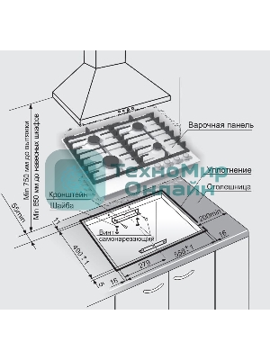 Газовая варочная панель Gefest ПВГ 1214-01 К2 черный матовый