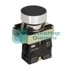 Кнопка LAY5-BA21 без подсветки черный 1з IEK BBT60-BA-K02