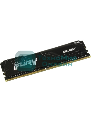 Оперативная память Kingston Fury Beast, DDR4, 16GB (1x16GB), 3200MHz, CL16, DIMM, с радиатором, черный