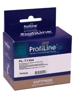 Картридж струйный ProfiLine PL-T1304 для принтеров Epson Stylus SX525WD/SX535WD/SX620/Office B42WD/BX525/BX535/BX625FWD/BX635FWD/BX925/BX935/WorkForce 525/630/3010/3520DWF/3530/3540/7015/7515/7525 с чернилами Yellow 10,1 мл