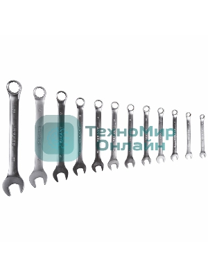 Набор ключей комбинированных Rexant (6-14, 17, 19, 22 мм), 12 шт., CrV, зеркальное хромирование
