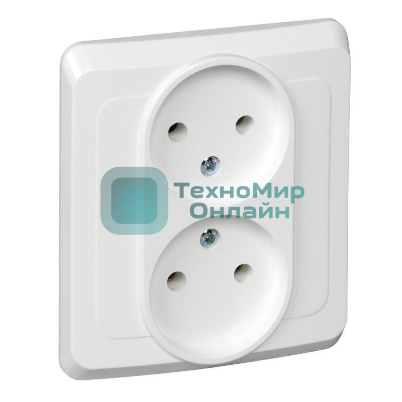 Розетка 2-м СП Этюд 16А IP20 без заземл. бел. SchE PC16-005B
