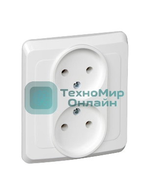 Розетка 2-м СП Этюд 16А IP20 без заземл. бел. SchE PC16-005B