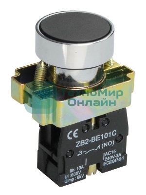 Кнопка LAY5-BA21 без подсветки черный 1з IEK BBT60-BA-K02