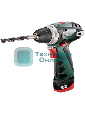 Дрель-шуруповерт Metabo PowerMaxx BS 600080500, 12 В, 2 Ач, 34 Нм, щеточный