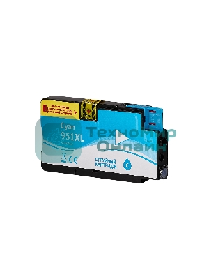 Картридж струйный Sakura CN046AE (№951XL Cyan) для HP, голубой, 26 мл., 1500 к.