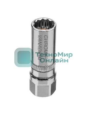 Головка торцевая свечная Gross магнитная,12-гранная, 14 мм, под квадрат 1/2