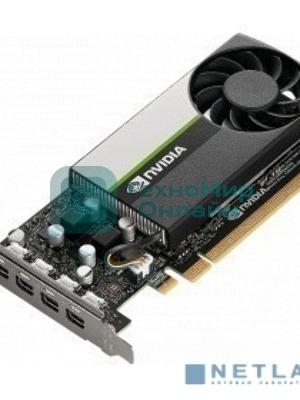 Видеокарта VGA PNY NVIDIA QUADRO T1000, 4 Gb GDDR6/128 bit, PCI Express 4.0 x16, 4x mDP, PG172