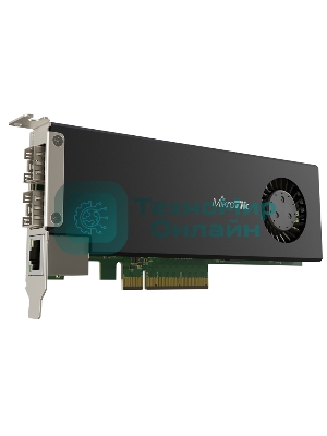 Сетевая карта MikroTik Cloud Core Router 2004-1G-2XS-PCIe network interface card with quad-core ARMv8 64-bit AL32400 CPU, 4GB RAM, 2x25G SFP28 cages, 1xGbit LAN, RouterOS L6