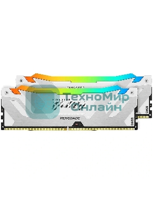 Оперативная память Kingston Fury Renegade, DDR5, 32Gb (2x16Gb), 6400MHz, CL32, DIMM, радиатор, RGB, белый