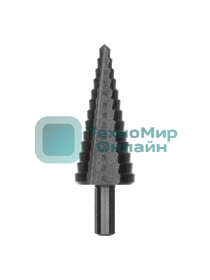 Сверло ступенчатое по металлу Сибртех 6-8-10-12-14-16-18-20-22-24-26-28-30 мм, 4241