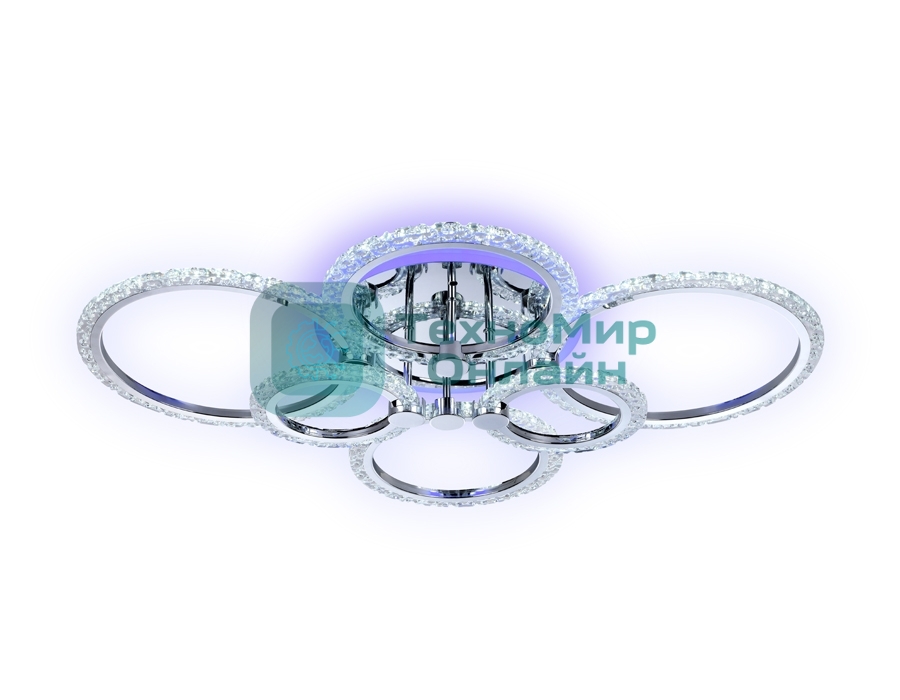 Потолочный светодиодный светильник FA413/4+2 CH хром 132W 840*600*120 (ПДУ РАДИО 2.4G)