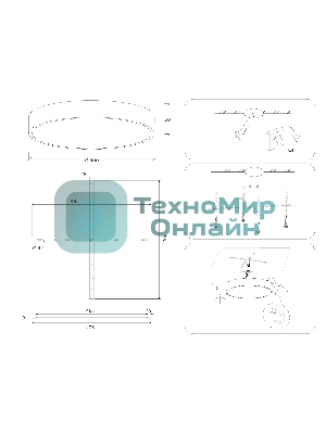 Потолочный светодиодный светильник Ambrella light FV5532 WH белый LED 60W 4200K D500*58 (Без ПДУ)