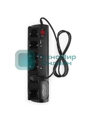 Сетевой фильтр Energenie Сетевой фильтр EG-PMS2-LAN программируемый, черный (10А, LAN, 6 розеток)