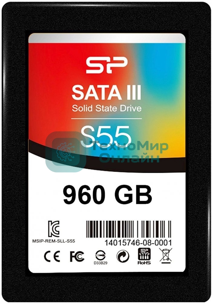 Накопитель SSD SiliconPower Slim S55, 960Gb, SATA, 2.5