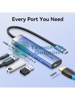 Мультифункциональный хаб Vention USB Type C 5 в 1