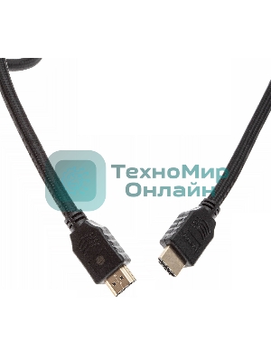 Кабель аудио-видео Cactus CS-HDMI.2-1.5 HDMI (m)/HDMI (m) 1.5м. позолоченные контакты черный