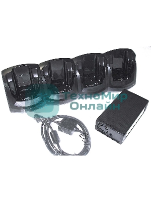 Четырехслотовая зарядка терминалов CRD5000-4000UR для Motorola Symbol mc5040 с блоком питания и сетевым кабелем