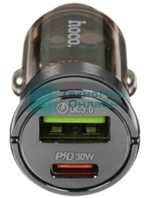 Автомобильное зарядное устройство Hoco Z53A 30Вт, USB, Type-C, черный, коробка