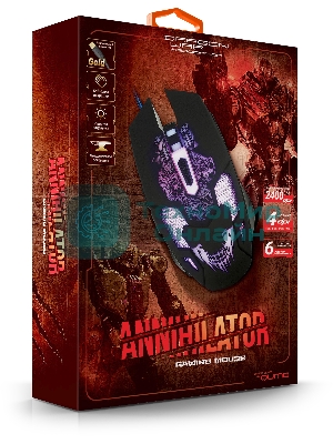 Мышь проводная Qumo Annihilator M04 черный, 3200 dpi, USB, кнопки - 6