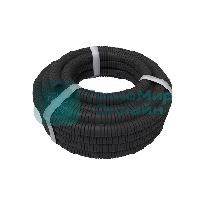 Труба гофрированная из ПНД Rexant с зондом, черная, Ø20 мм (бухтa 10 м/уп.)