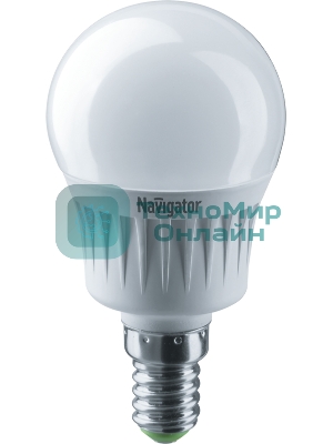 Лампа светодиодная Navigator NLL-G45-7-230-2.7K-E14 7 Вт шар 2700К теплый белый E14 500 лм 176-264В