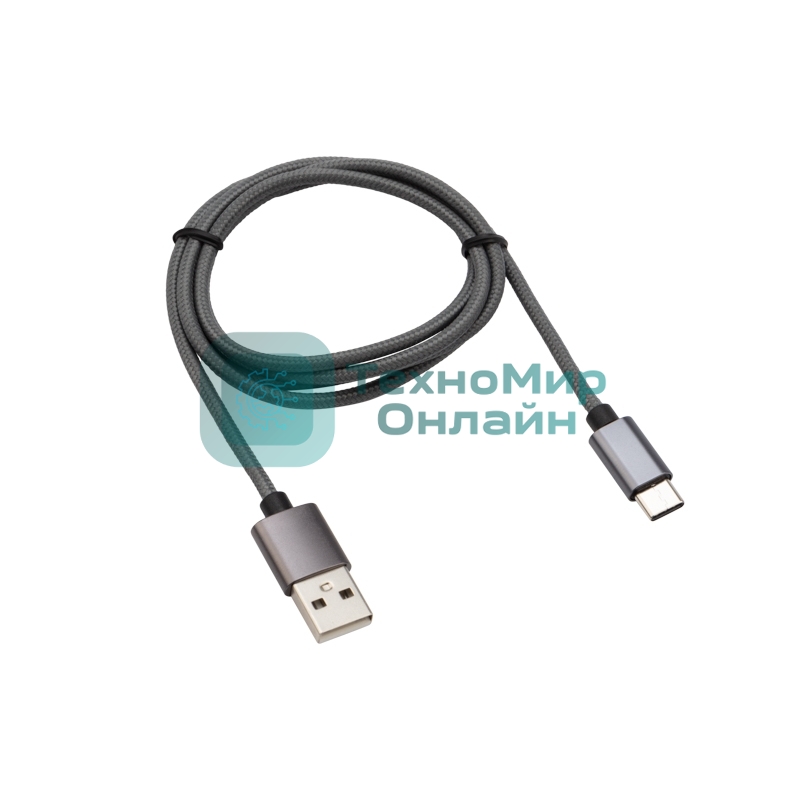 Кабель USB-Type-C Rexant 3A/nylon/grafit/1м