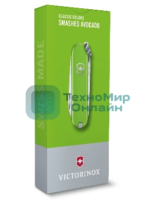 Нож перочинный Victorinox Classic Smashed Avocado (0.6223.43G) 58мм 7функц. карт.коробка
