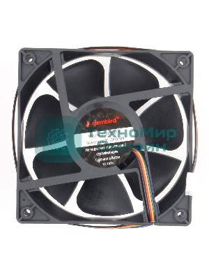 Вентилятор для корпуса Gembird черный, 120 мм, 2500 об/мин, 38.65 дБ, 4 pin