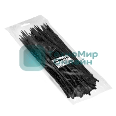 Стяжка (хомут) нейлоновая ExeGate EX293136RUS CV66-400x7.5B (нейлон 6.6, 400x7.5 мм, неоткрывающаяся, halogen free, -40°C - +85°C, черная, 100 шт)