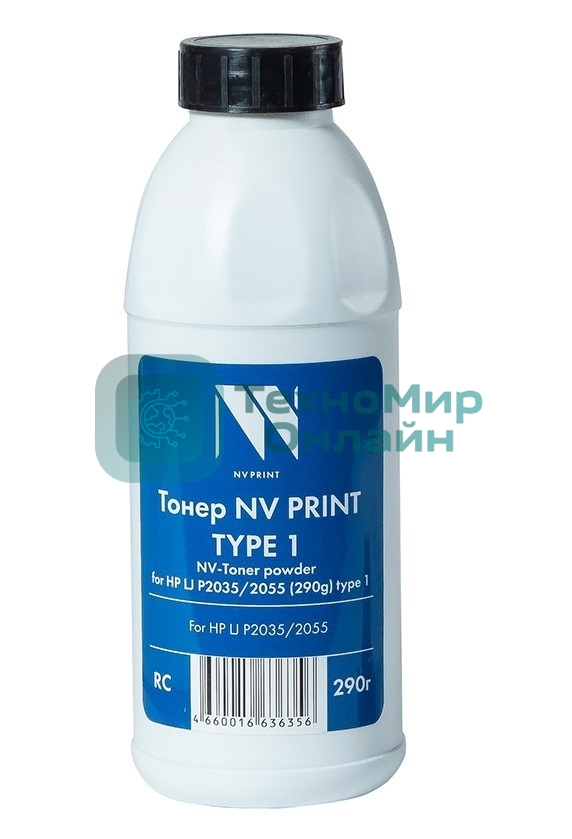 Тонер NVPrint HP P2035/2055 (CE505A/ CE505X) (290г) для HP LaserJet P2030, P2035, P2050,P2055; Canon (719) LBP 6650, 6680, 6300, 6310, MF 5840, 5880, 5940, 5980 Type1