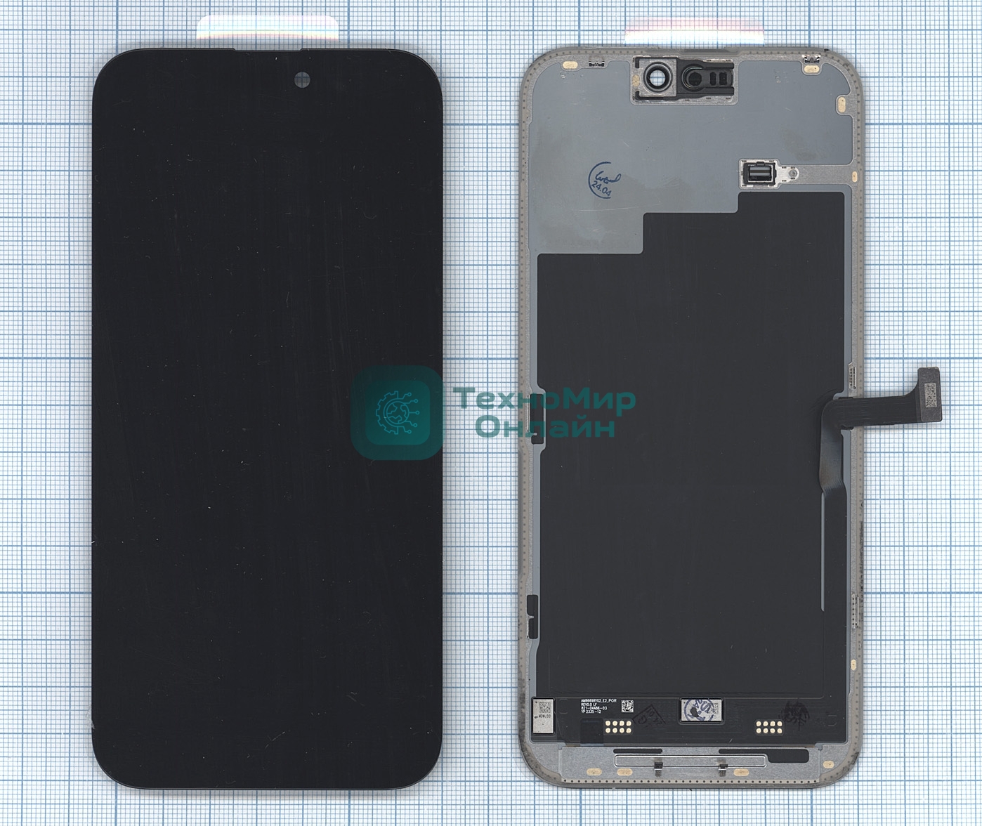 Дисплей (модуль) для Apple iPhone 15 Pro Max в сборе с тачскрином, черный (OR)