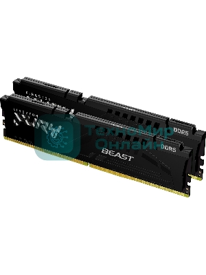 Оперативная память Kingston Fury Beast, DDR5, 16GB (2x8GB), 5600MHz, CL36, DIMM, с радиаторами, черный