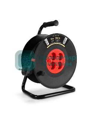 Удлинитель на катушке ExeGate industrial ECS-10-3-50 (4 евророзетки с заземлением, IP20, 50 м, защита от детей, защита от перегрузки, 3х1,0 мм2, 10А/2.3 кВт)