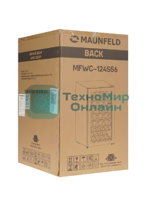 Винный шкаф Maunfeld MFWC-124S56 черный, 124 л, 1 отсек, 56 бут., класс G