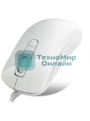 Мышь проводная Crown CMM-20 белый, 1600 dpi, USB Type-A, кнопки - 4