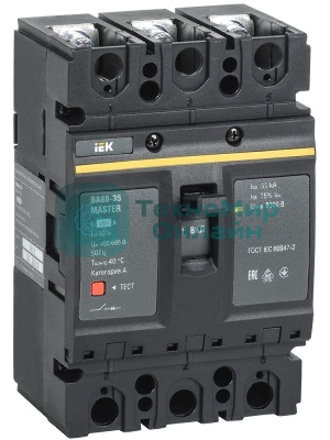 Выключатель автоматический 3п 160А 35кА ВА88-35 MASTER IEK SVA30-3-0160-02