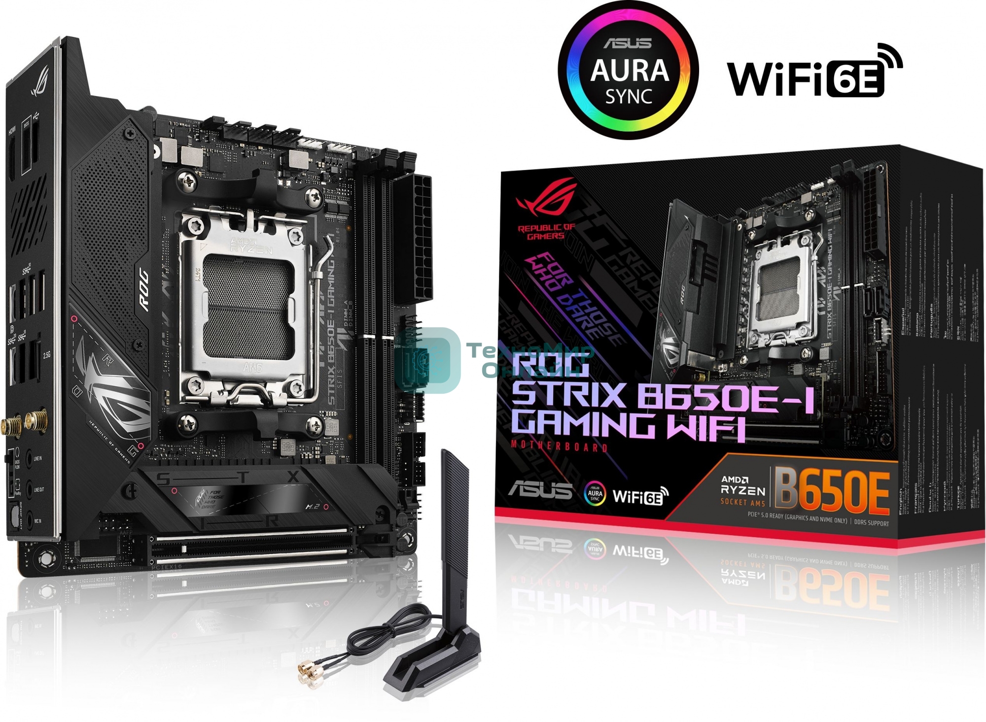 Материнская плата ASUS ROG STRIX X670E-I GAMING WIFI, AM5, AMD X670, 2xDDR5, 2xSATA, 2xM.2, 1xPCI-E 5.0 x16, 1xHDMI, 2xUSB-C, 1x 2.5Gb LAN, 3xUSB-A 3.2 Gen 2, 2xUSB-A 2.0, 7.1, Mini-ITX