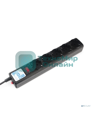 Сетевой фильтр Power Cube SPG5-В1 PC 0,5 м, 5 р, черный 10А, UPS(C14), SPG5-В1