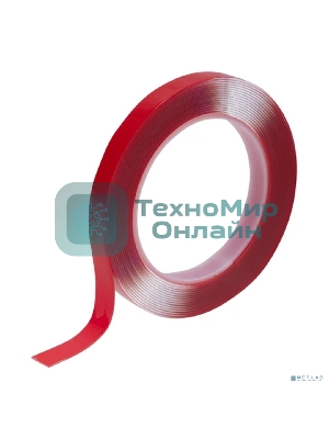 Двухсторонний скотч Rexant, прозрачный, на акриловой основе, 12 мм, ролик 5 м