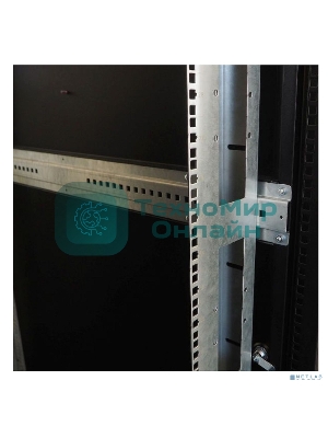 Шкаф телекоммуникационный напольный 42U (600 1000) дверь перфорированная, задние двойные перф., черный