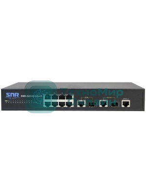 Коммутатор SNR Управляемый коммутатор уровня 2+, 8 портов 1/2.5/5/10GBASE-T, 4 порта 1/10G SFP+ встроенный БП ~220V AC