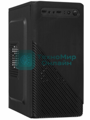 Компьютерный корпус Minitower ExeGate BAA-303M-AAA350 (mATX, БП AAA350 с вент. 8см, 2*USB, HD Audio, черный)