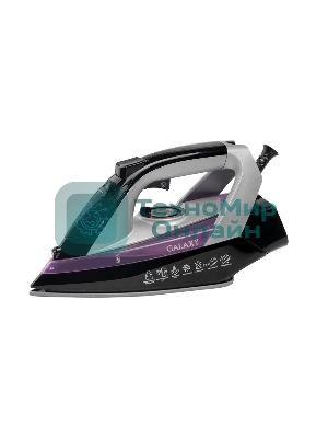 Утюг Galaxy Line GL 6128 фиолетовый/черный, 2200 Вт, 30 г/мин, 140 г/мин, 150 мл