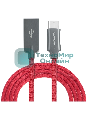 Кабель Crown USB - USB Type-C CMCU-3132C red
