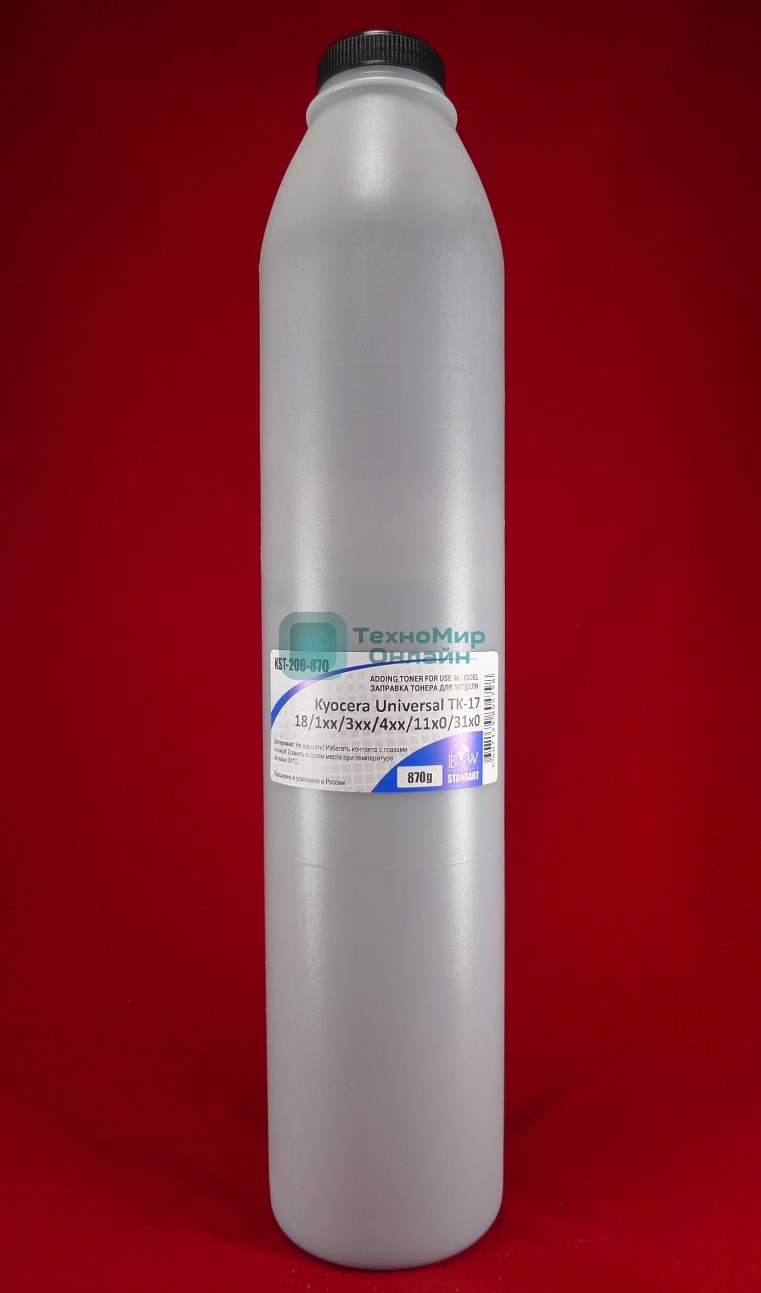 Тонер Kyocera TK-410/420/435, KM-1620/1650/2020/2035/2050/2550/TASKalfa 180/181/220 (фл. 870г) B&W Standart фас России